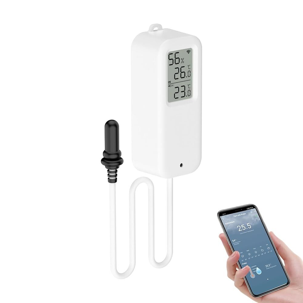 [오늘출발]에밀로 수족관 온도계 스마트 어항 온도계 앱 모니터 무료 데이터 내보내기 / 유아실 온실 어항 냉장고