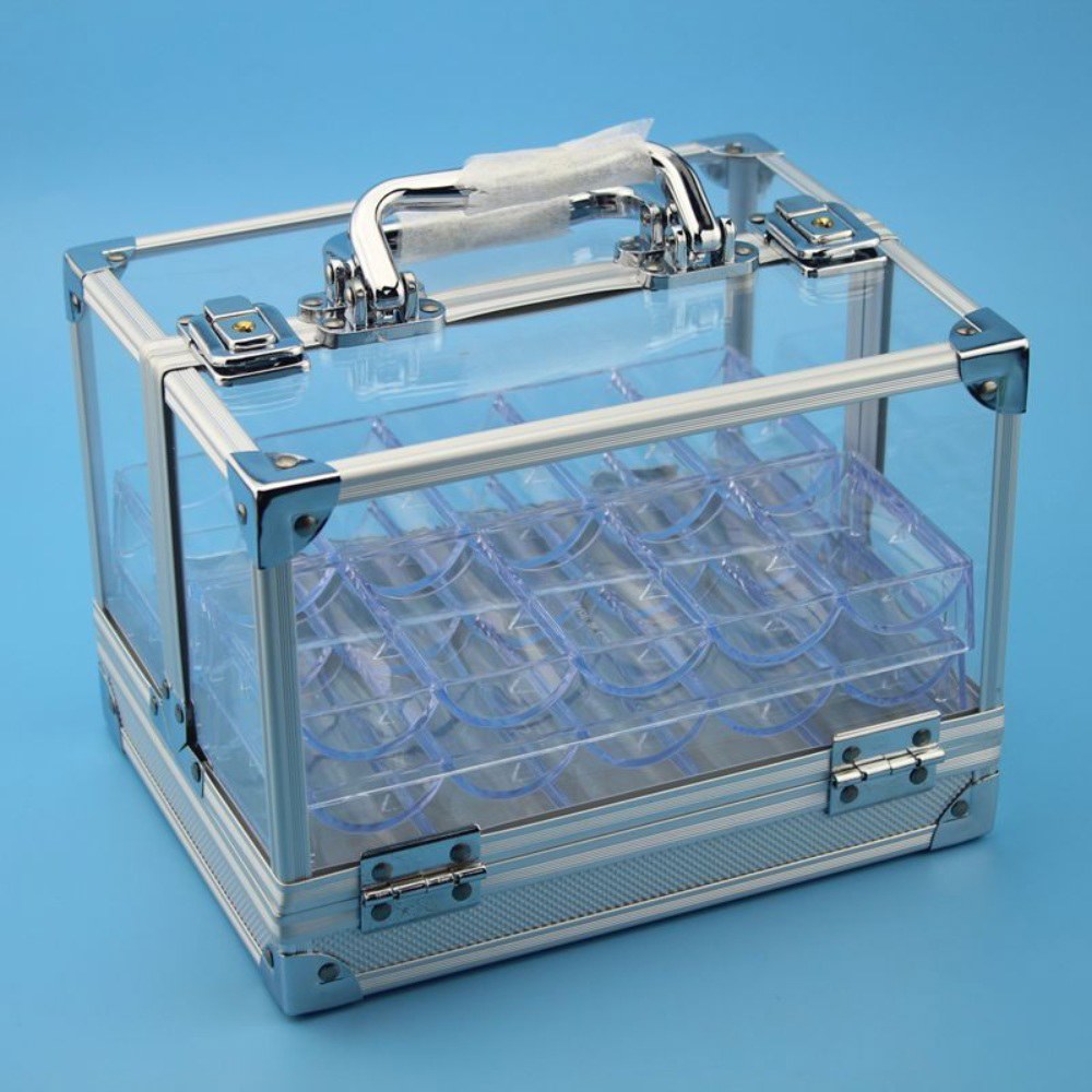 [오늘출발] 보관함 카지노칩케이스 휴대용 카드 40 포커칩 동전 텍사스홀덤 코인 200개 홀덤