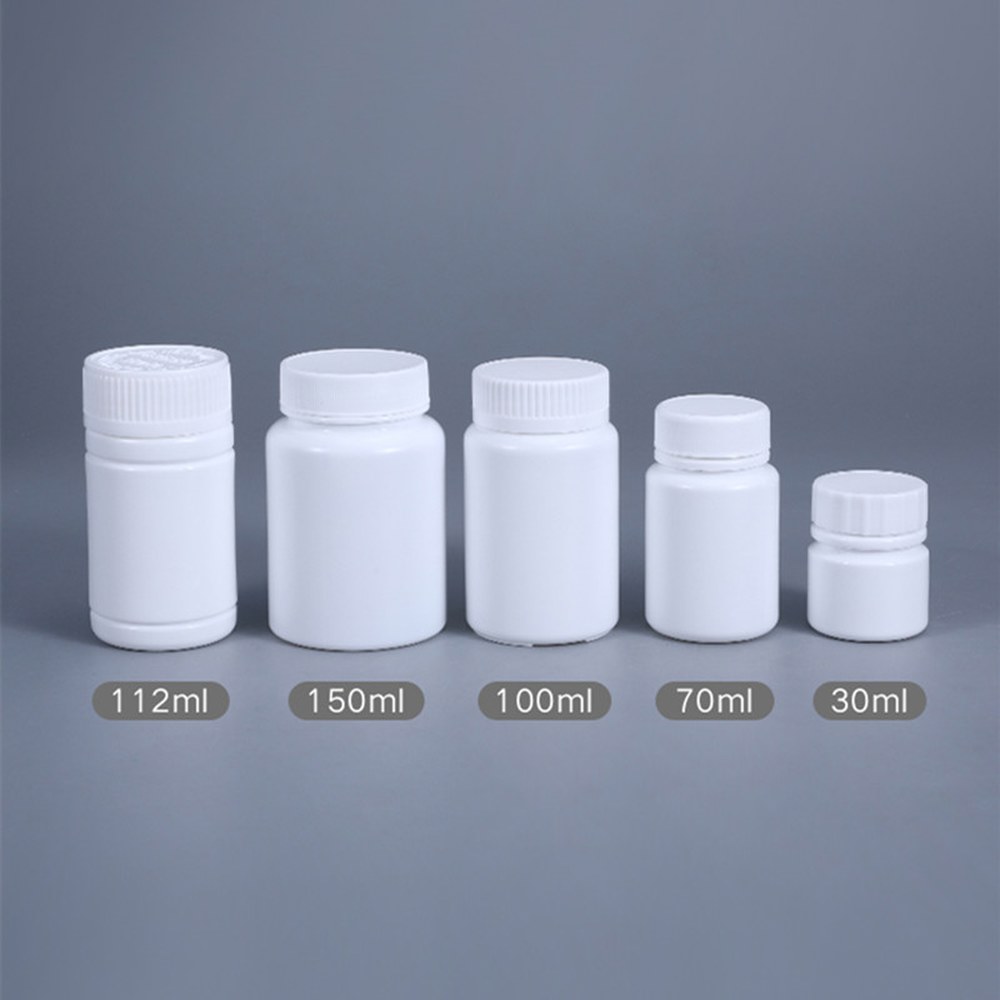 씰 병 투명 나사 캡이 약 있는 용기 상자 정제 내성 약병 재료 알약 200ml 등급 플라스틱 빈 20