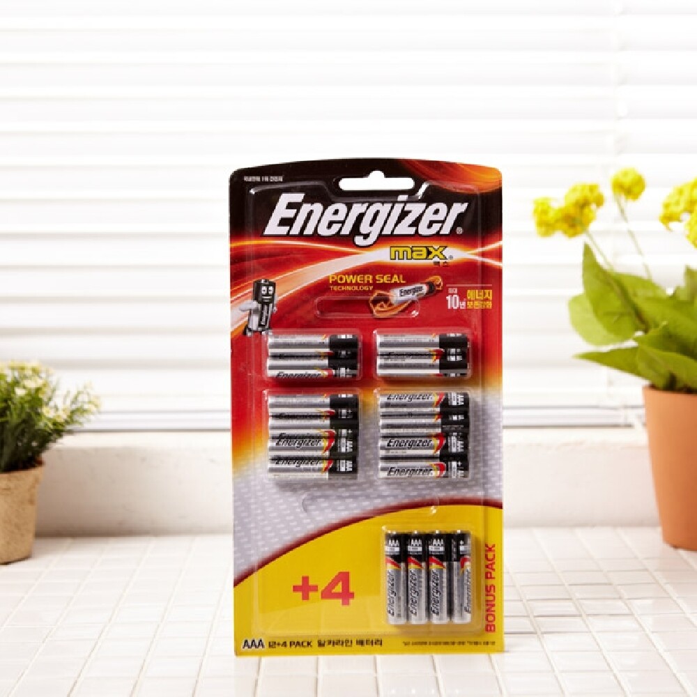 에너자이저 맥스 알카라인 AAA건전지(12+4P)/학원/교습소/스터디/키즈/카페/학교/장난감/도어록/시계/디카