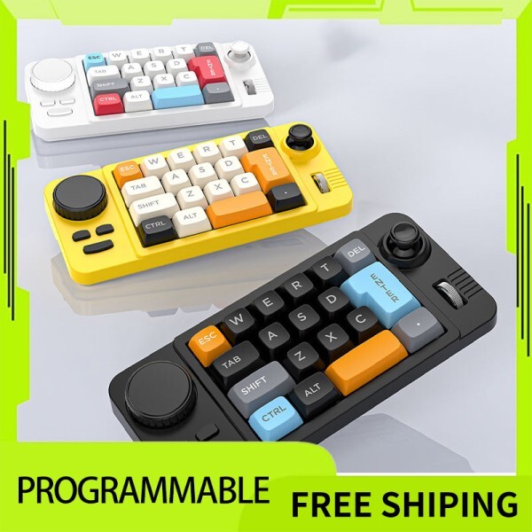 [오늘출발]볼륨 스크롤 휠 게임 조이스틱이 포함된 19키 프로그래밍 가능 유선 기계식 키보드 Win8/10/Mac용 핫스왑