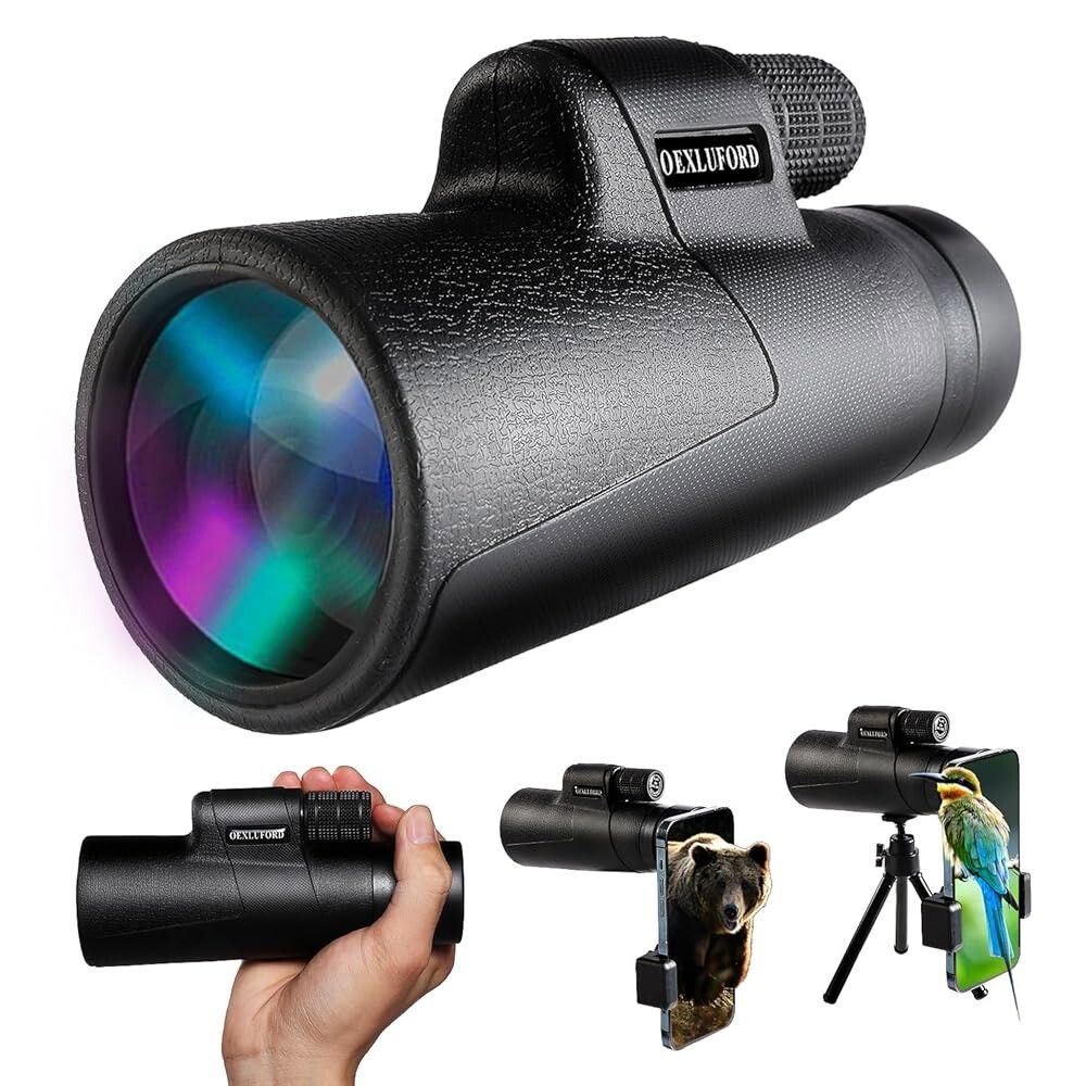 [오늘출발] OEXLUFORD 80X100 모노큘러 - 스마트폰 홀더와 삼각대가 장착된 망원경 고화질 줌 포커스로 떠나는 사냥