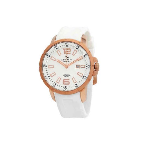 스트루멘토 마리노 엔터프라이즈 쿼츠 화이트 다이얼 남성용 시계 SM100S/RG/BN/BN