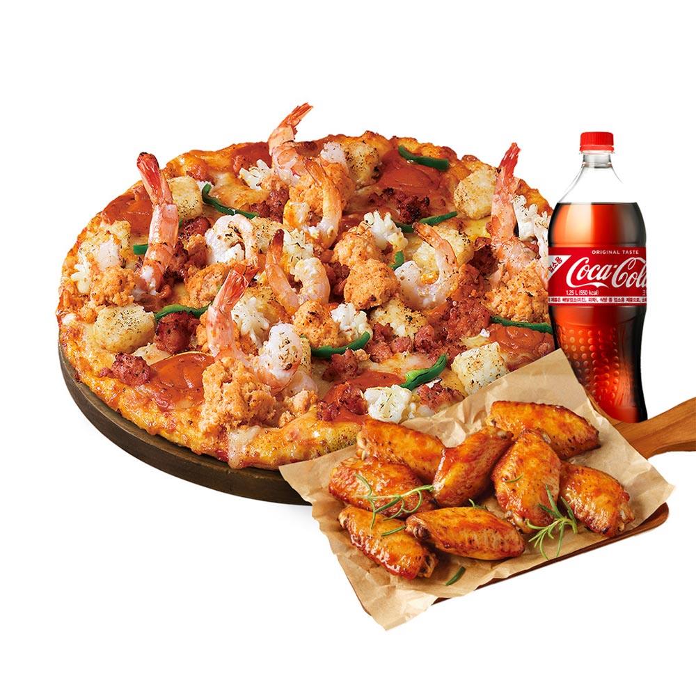 도미노피자 (도미노피자) (오)랍스터 슈림프 투움바 L + 웨스턴 핫 윙 + 콜라