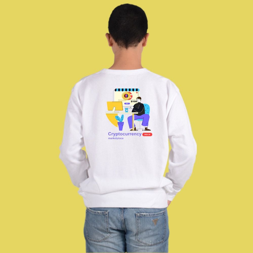 맨투맨 화이트 암호화폐 가상화폐 비트코인 알트코인 남자맨투맨 아동맨투맨 여자맨투맨 디지털프린팅