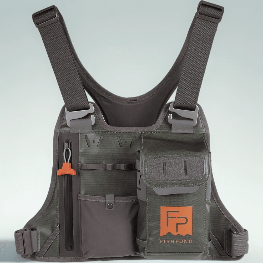 피쉬폰드 스톰섀도우 체스트 팩 플라이 낚시 가방 통합 방수 포켓 무게분산 부착 그물 슬롯