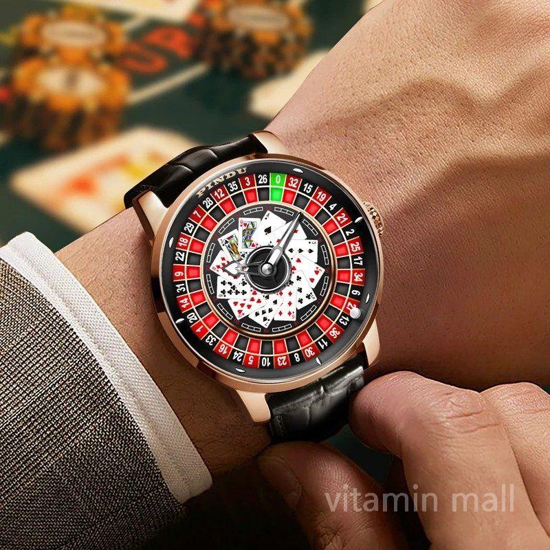 남성 가죽시계 룰렛 특이한 손목 남성용 클래식 손목시계 시계 남성시계 빈티지