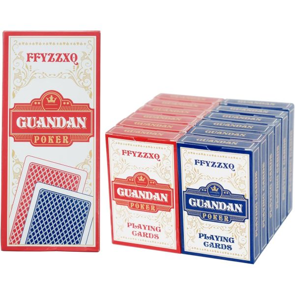 포커카드 플레이 카드 12팩 빨간색 6개 파란색 포커 게임 구단단 좁은 크기 검은색 코어 구조 카지노 등급