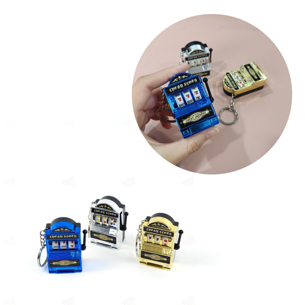 [오늘출발]미니 잭팟 슬롯머신 복불복 게임 빠찡꼬 키홀더 키링 키체인 열쇠고리 가방 장식 고리 걸이 백참 꾸미기