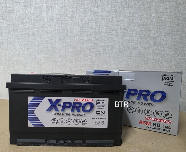 [오늘출발] 엑스프로 AGM 80 LN4 자동차 배터리 차량용 밧데리 (AGM80L-DIN) 최신정품 새제품