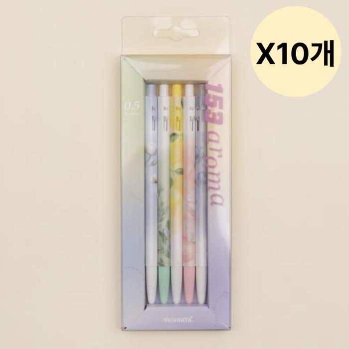 모나미 사무 학생 학교 유성볼펜 아로마 0.5 5본 10개