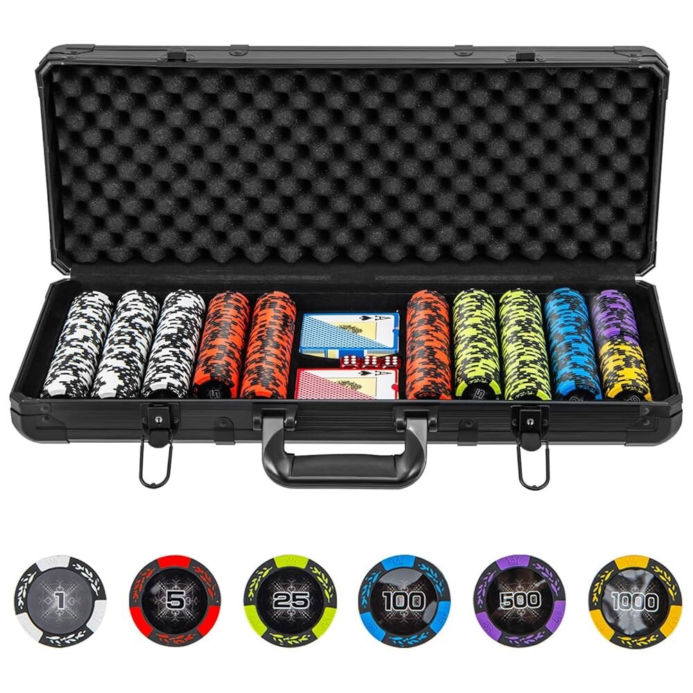 [오늘출발] 고플러스 포커 칩 세트 알루미늄 케이스 카드 덱 딜러 버튼 주사위 텍사스 홀덤 블랙잭 카지노 도박용 그램