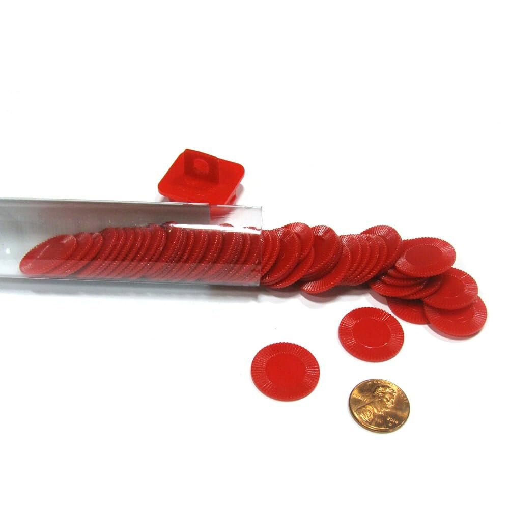 [오늘출발] 코플로우 게임즈 레드 미니 포커 칩 7/8인치 튜브 50개