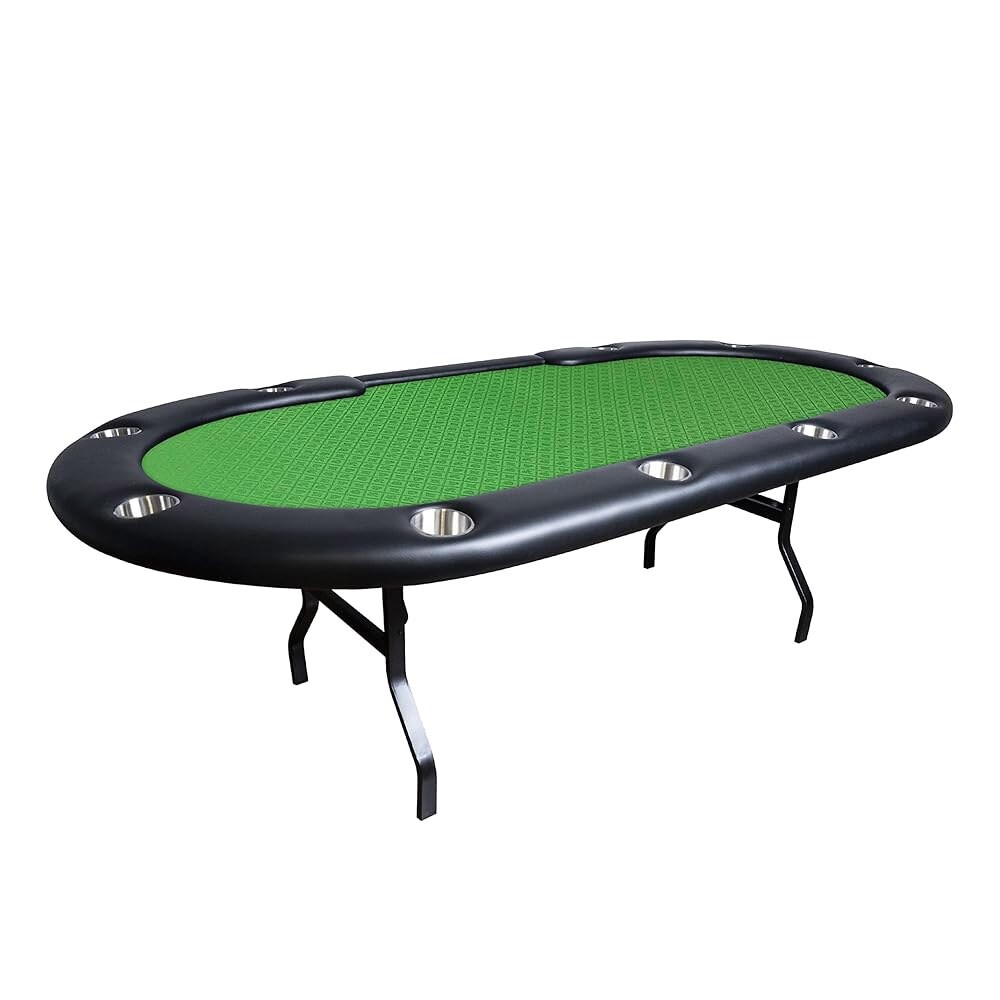 [오늘출발]BBO 포커 에이스 스피드 천 플레이 표면 96인치 타원형(녹색) 10인용 프로 접이식 테이블