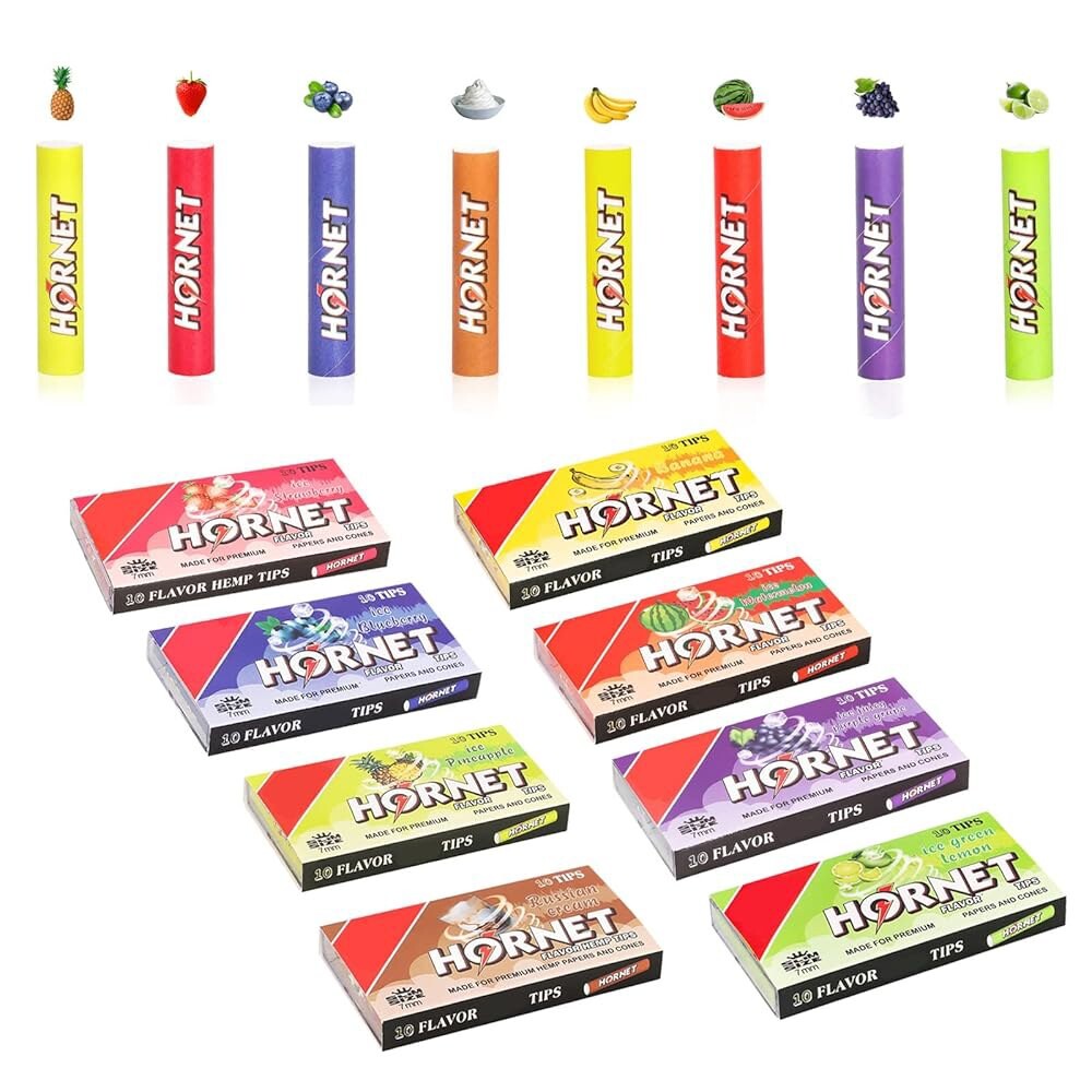 [오늘출발] 롤링 페이퍼용 호넷 믹스 맛 프리롤 팁 8가지 7mm 필터(10팩 8개)