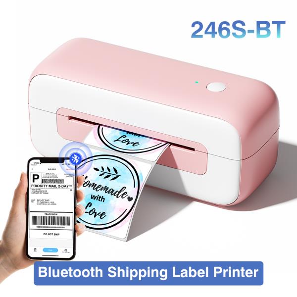 [해외] PM246S 라벨 프린터 열전사 휴대용 프린터 A6 배송 라벨 프린터 Bluethooth 무선 라벨 메이커 USB 주소 연