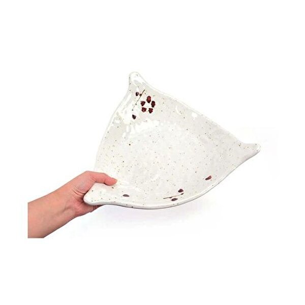 셀러허브 1 가정 업소용 살무문양 멜라민 삼각 반찬접시 32x31.5cm
