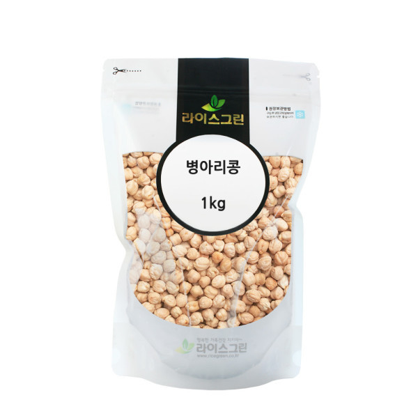[오늘출발] 라이스그린 병아리콩 1kg / 이집트콩 CHICK PEA 무료배송 지퍼팩포장 박스포장
