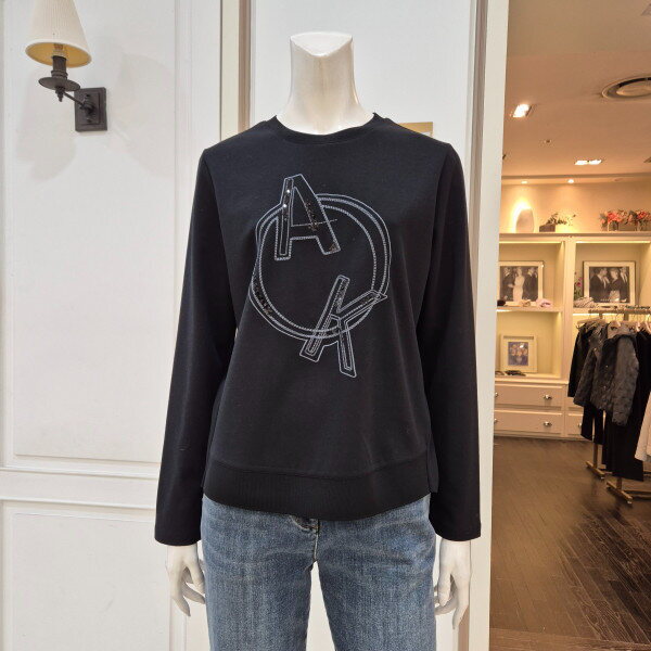 앤클라인 앤클라인 스팽글자수티셔츠 AX6H1TS7000-99_BP