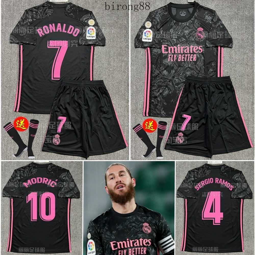 20-21 레알 마드리드 저지 세컨드 어웨이 No. 9 벤제마 호날두 반팔 티셔츠 축구 유니폼 레플리카