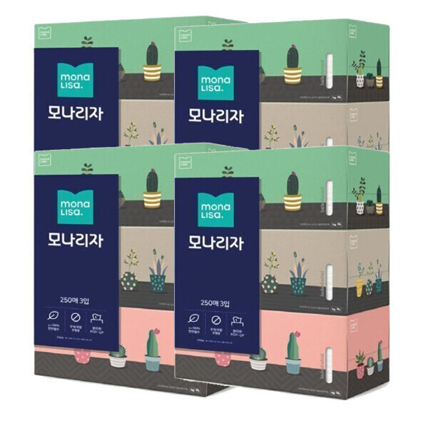 [오늘출발] 벨라지오 모나리자 벨라지오 각티슈 250매 3입-4개