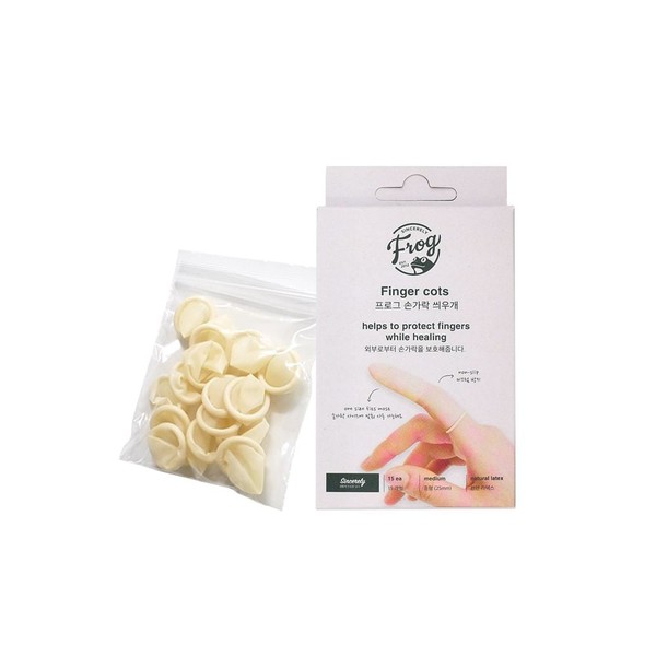 FROG 라텍스 손가락씌우개15개) 손가락골무 고무골무 위생장갑 손가락골무 손가락씌우개
