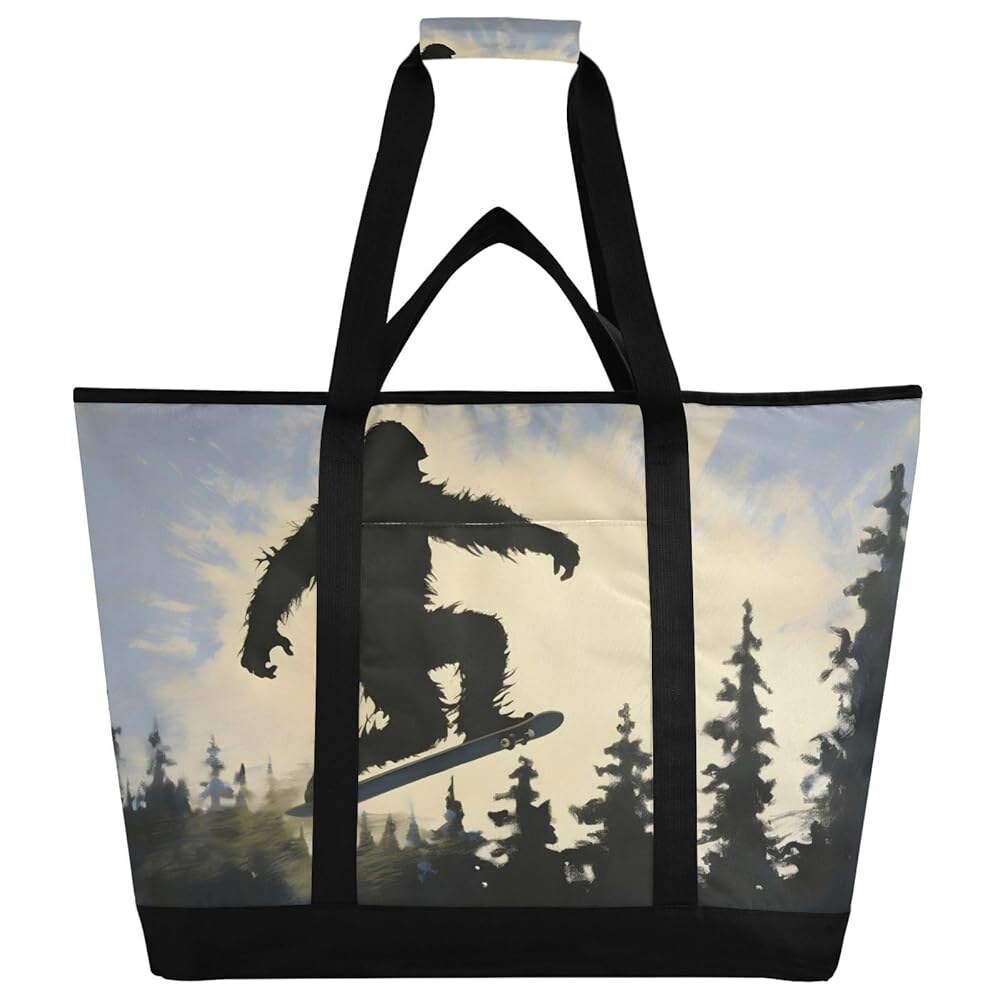 [오늘출발] XYMZR 사스콰치 스케이트보드 대형 단열 쿨러백 접을 수 있는 부드러운 쿨러백으로 완벽한 식료품 가방