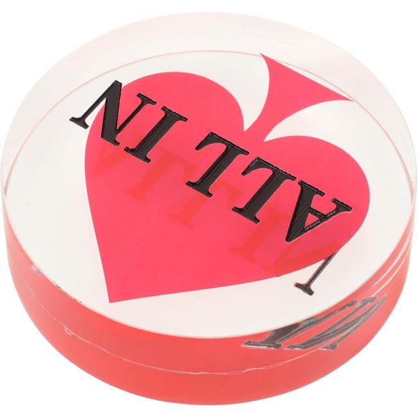 BESPORTBLE 아크릴 포커 딜러 버튼 세트 홀덤 블랙잭용 이중 레이어 디자인 각인 텍스트 게임 파티 액세서