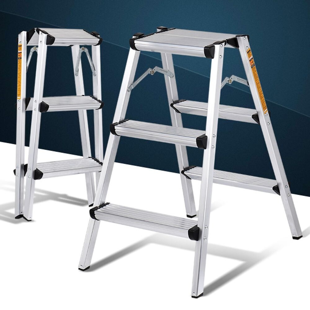 (3단) 광폭 가정용 사다리/타기/발판/일자/의자/A사다리/알미늄/접이식/차량/도배/계단/상하차/경량/세차