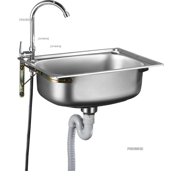 [오늘출발]스테인레스 스틸 홈스테이 벽걸이 형 주방 싱크대 대용량 빌라 아파트 싱글 슬롯 레스토랑 호텔 세면대