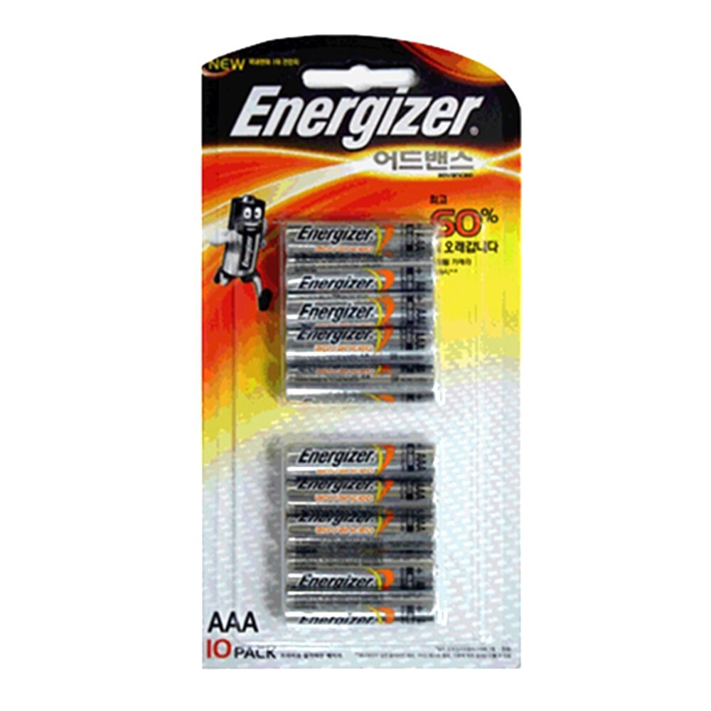[오늘출발] 오래가는 에너자이저 어드밴스 1.5V 알카라인 LR3 AAA 건전지 10개입 알