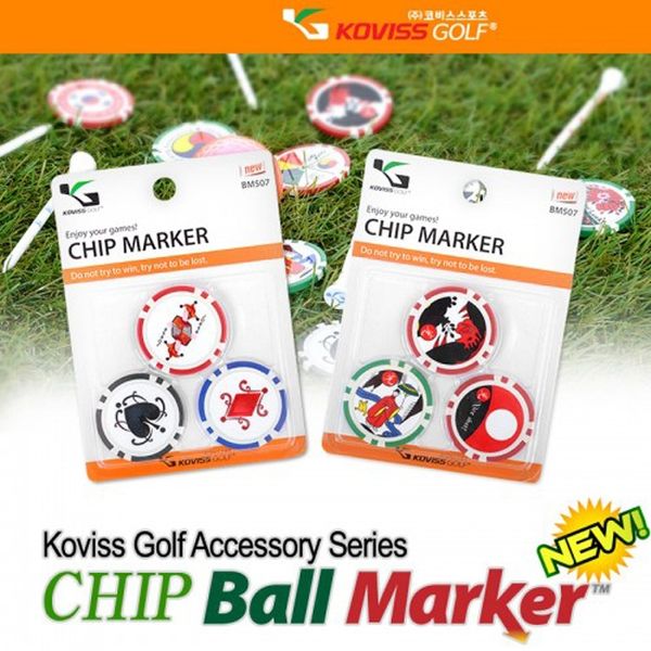 하프클럽/코비스골프 코비스 카지노칩 골프 볼마커 (오광카드) BM50