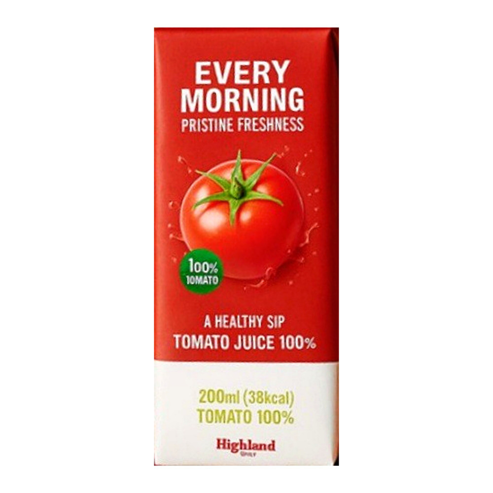 하이랜드 하이랜드 프레쉬 100% 착즙 토마토 주스 200ml 72팩 무설탕 무가당 무염 라이코펜 베타카로틴 (grk)