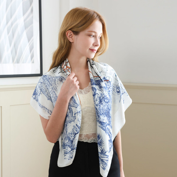 모에카 여성 스카프 사각 클래식 봄 가을 사계절 포인트 머플러 S85 당일발송가능+무료배송