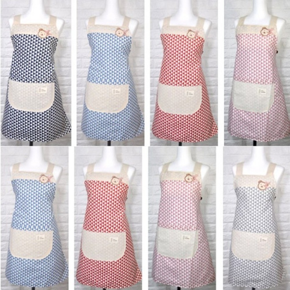 [오늘출발] 카페 알바생 트라이앵글 린넨 앞치마 학생 실습용 방수 소근육발달 유치원