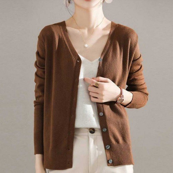 여자 코디 룩 오피스 정장 베이직 올데이 가을 가디건 브이넥 Y4B