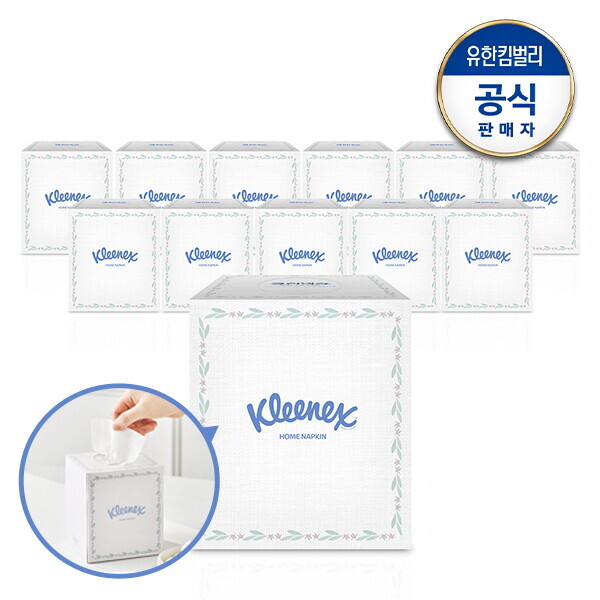크리넥스 유한킴벌리 크리넥스 홈냅킨 퓨어화이트 130매x12입(1박스)