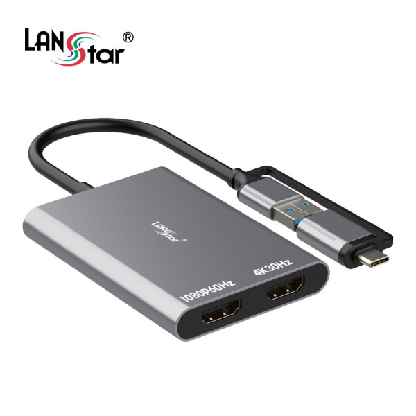 [오늘출발] 노트북 타블랫 USB to HDMI 듀얼 모니터 컨버터 USB A/C to HDMI 컨버터 동시 출력 지원   DisplayLink 방식