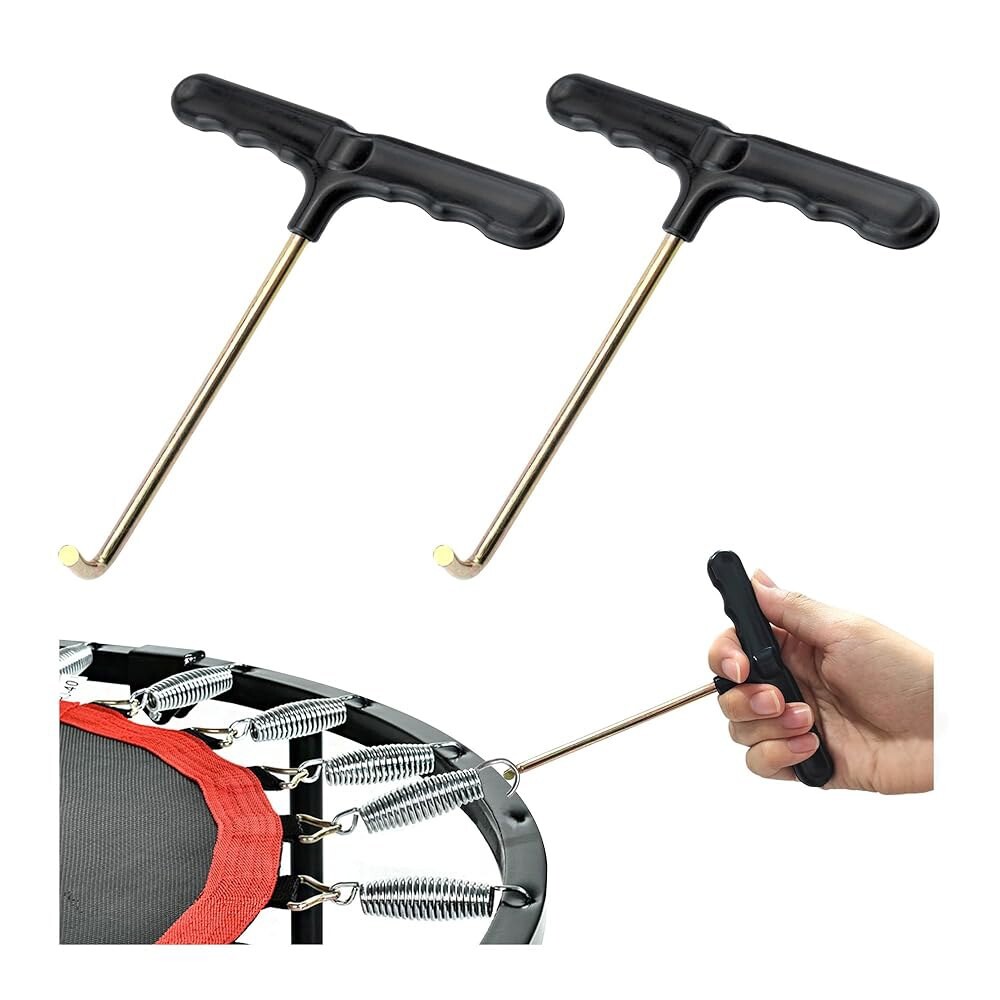 점프 트램펄린 스프링 설치를 위한 플라스틱 손잡이가 있는 Quacc 2 PCS 트램펄린 스프링 당김 도구 트램펄