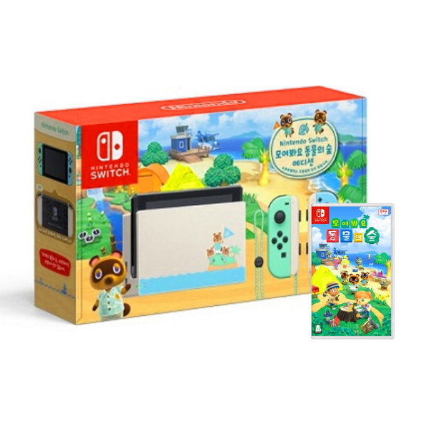 닌텐도 닌텐도 스위치 모여봐요 동물의 숲 에디션 본체 +모여봐요 동물의 숲 게임칩 세트 국내정품 Se