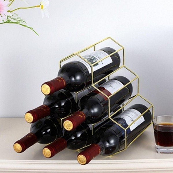 키밍 DIGN4158 골드 철제 와인랙 6구 와인거치대 와인보관