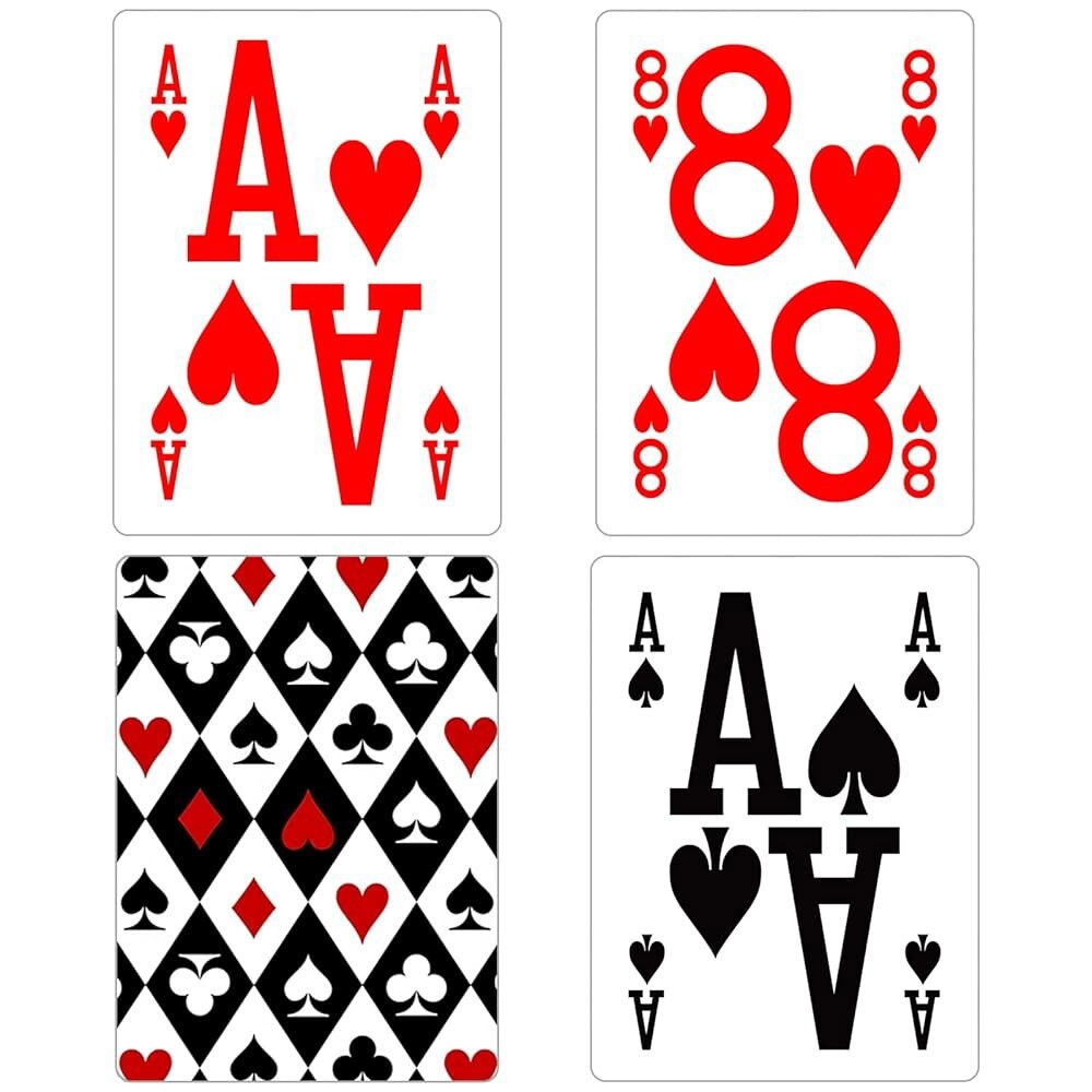 [오늘출발]ooleyy 2팩 엘리트 저시력 플레이 카드 프린트 포커 시각 카드 대형 장애인을 대형 카드 쉬운 카드 플레이