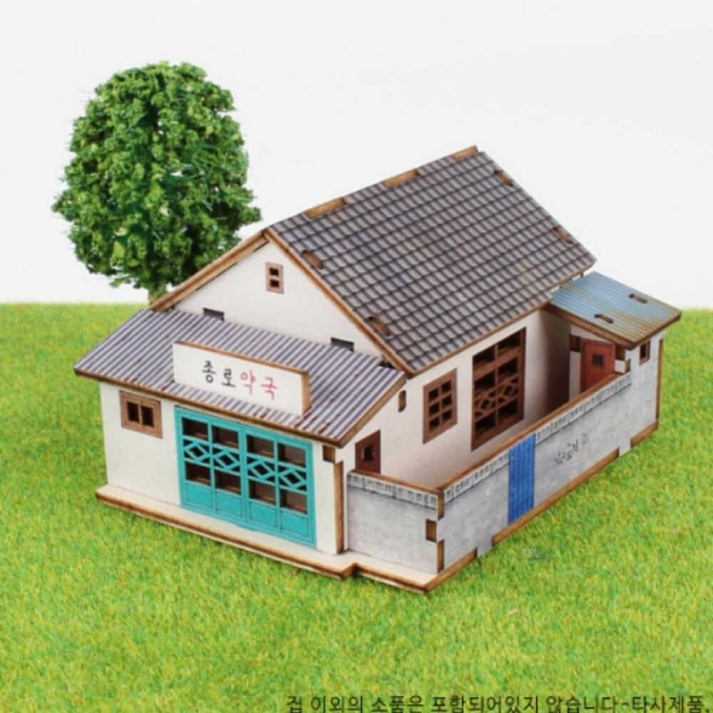 DIY 미니 종로약국 나무 조립 모형 건축 건물 만들기/모형조립/나무퍼즐/성인퍼즐/방과후만들기/어린이퍼즐