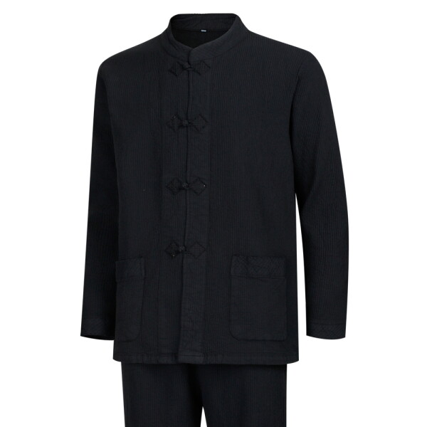 파파브로 남성 사각매듭단추 허리밴딩 천연염색 생활한복 상하의 세트 SS-HBW-Q016