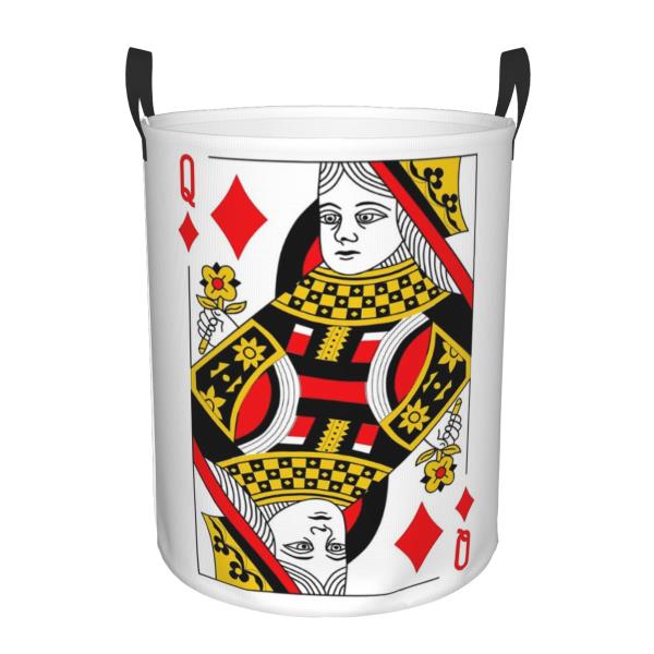 다이아몬드의 여왕 카드 데크 카지노 포커 Q 다이아몬드 세탁 바구니 더러운 옷 장난감 잡화 보관 바구니
