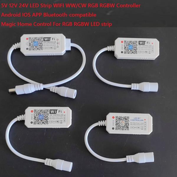 [해외] [호환] 매직 홈 DC12-28V WIFI 단일 WW/CW RGB RGBW 컨트롤러 안드로이드 IOS APP 블루투스 호환 매직 홈 컨트롤러