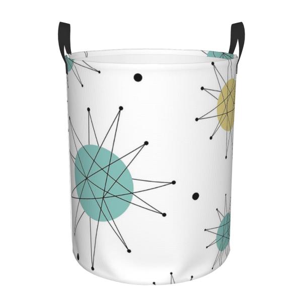 프란시스 카 스타 버스트 중반 세기 원자 시대 세탁 바구니 더러운 옷 장난감 잡화 보관 바구니 홈 어린이