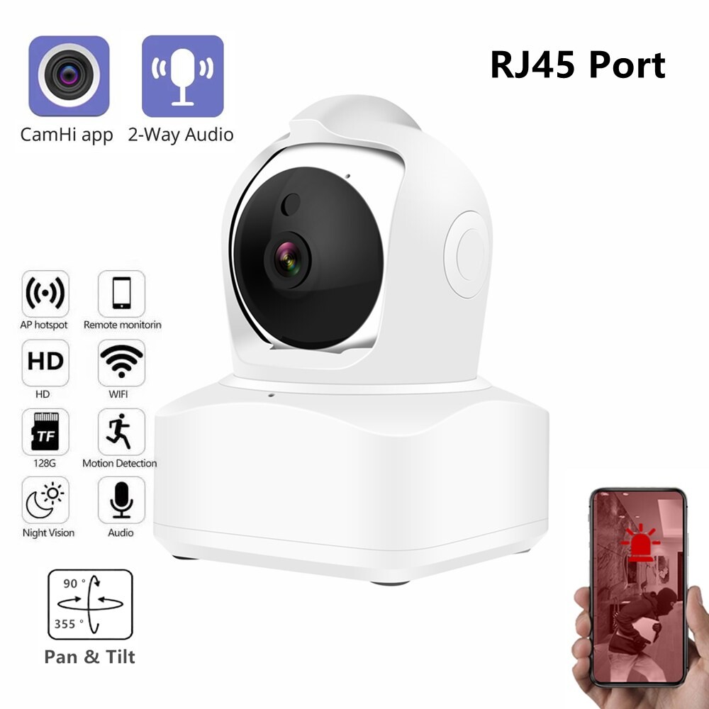 [해외] CCTV 카메라 5MP WIFI IP PTZ 실내 스마트 홈 CamHi APP RJ45 포트가있는 양방향 오디오 팬 틸트 무선 네트