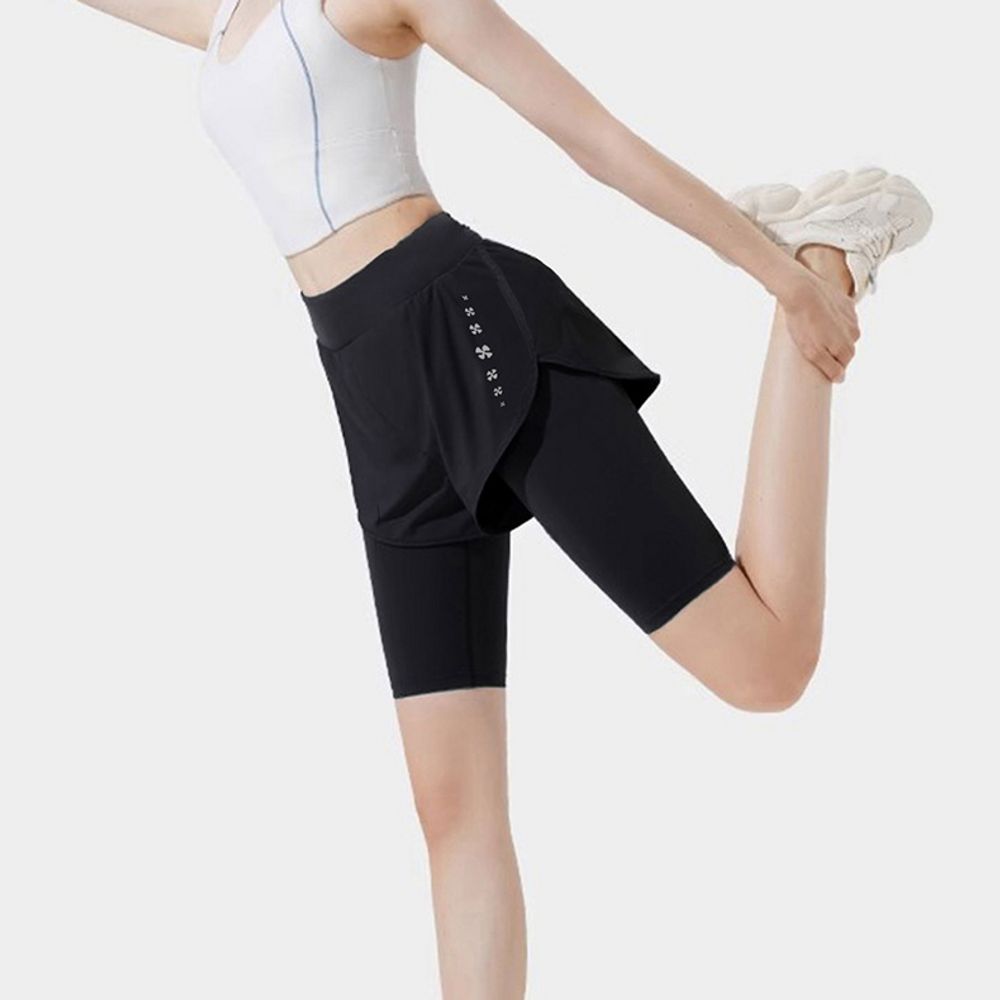 휴앤핏 여성 요가 필라테스 스포츠 반바지 투인원 레깅스 여자 여름 래쉬가드 테니-스 배드민턴/요가복/필