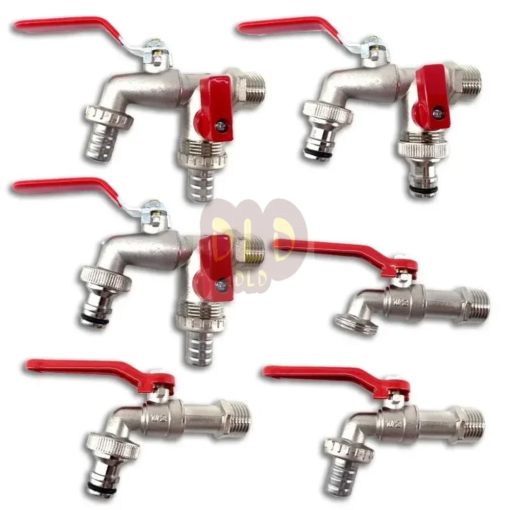 [오늘출발] 1PC 더블 콘센트 90도 호스 황동 밸브 워터 가든 커넥터